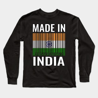 Made In India Barcode Flag Long Sleeve T-Shirt